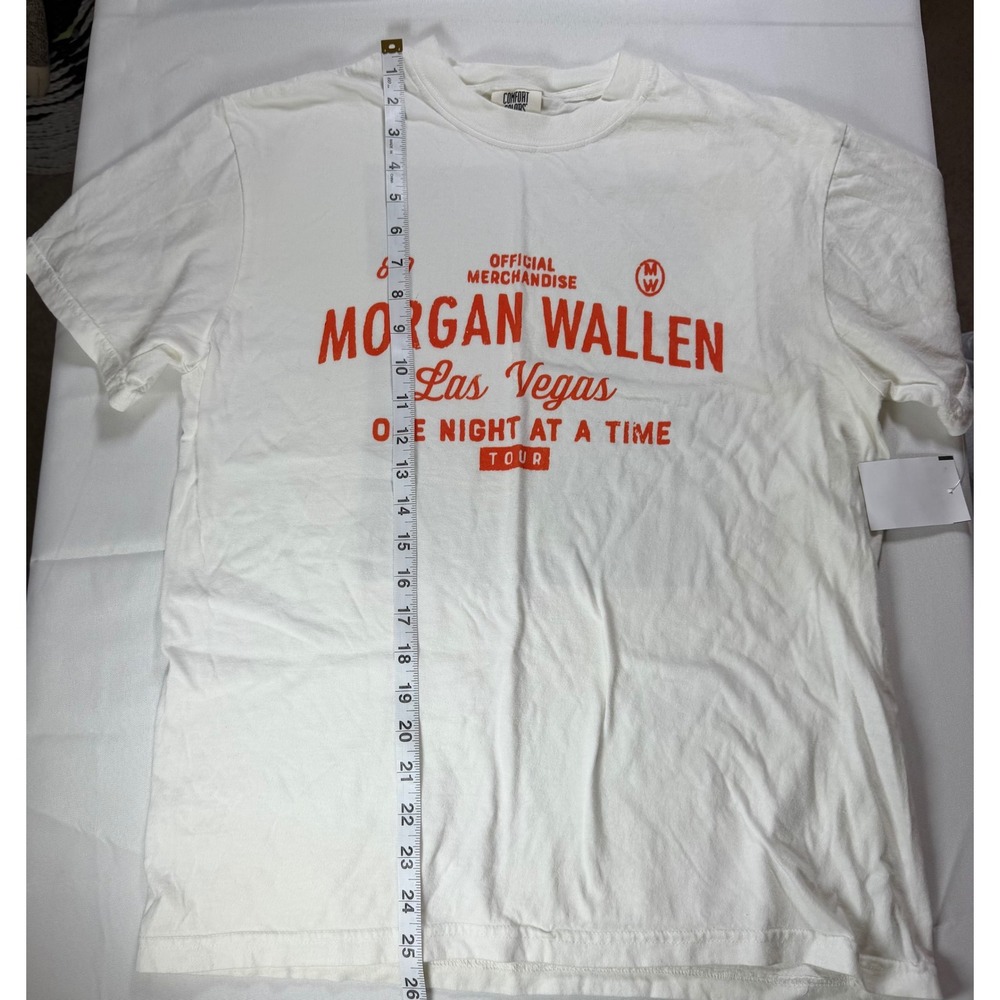 Morgan Wallen One Night At A Time Tour Las Vegas 2024 T-Shirt White Medium